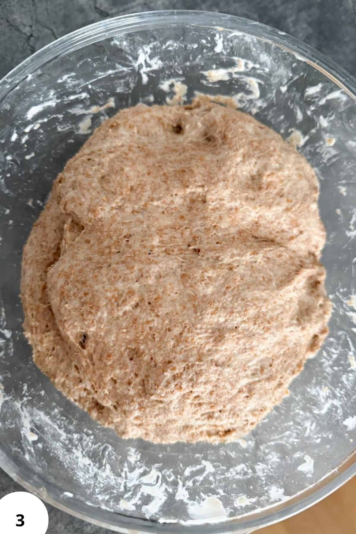 Healthy whole grain bread dough for baking fresh bread.