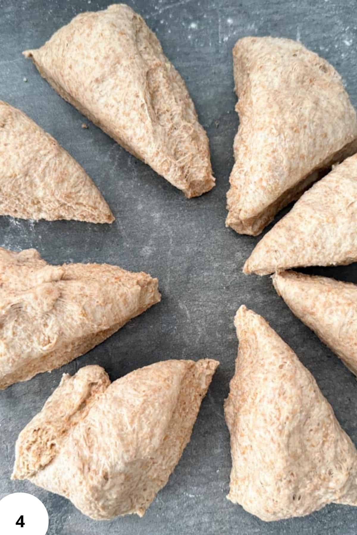 Whole wheat bread pieces made from freshly milled flour.