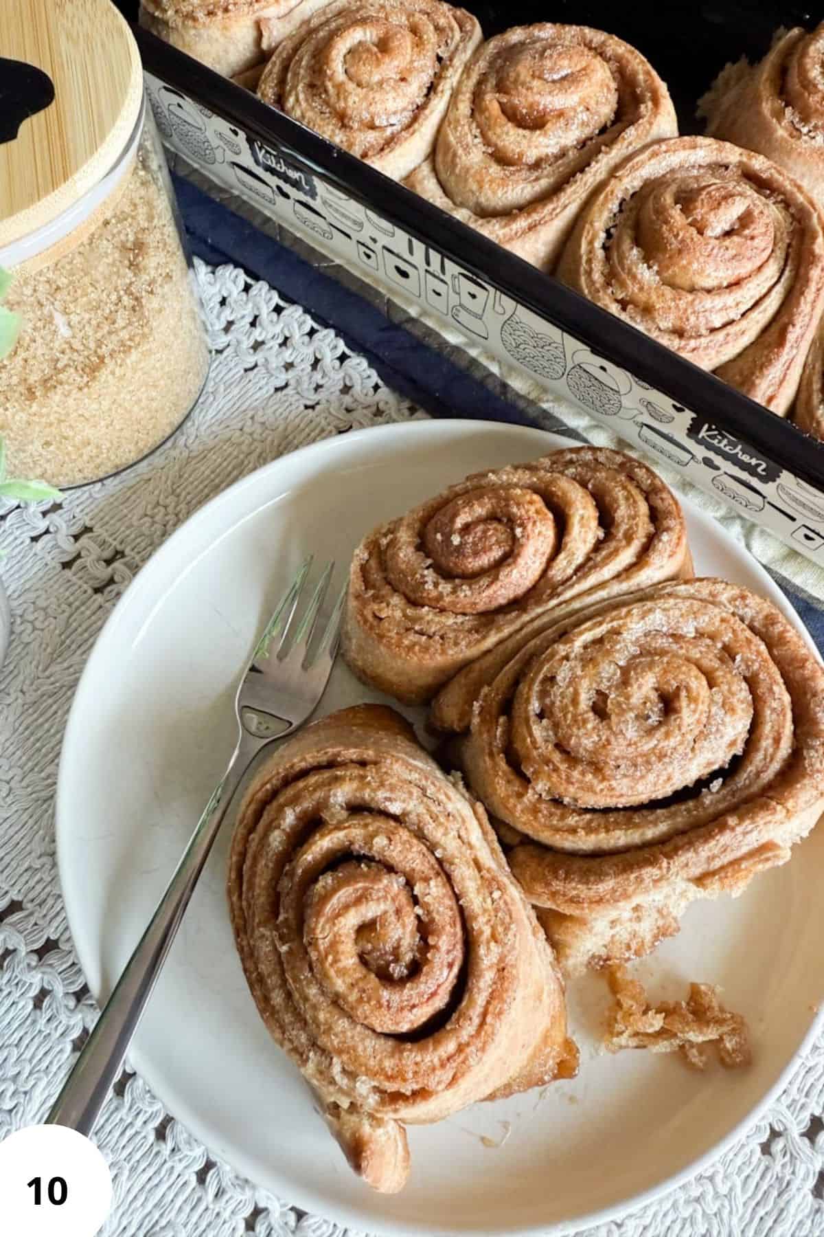 Delicious homemade cinnamon rolls baked to perfection, perfect for breakfast or dessert. Freshly milled ingredients for a rich flavor.