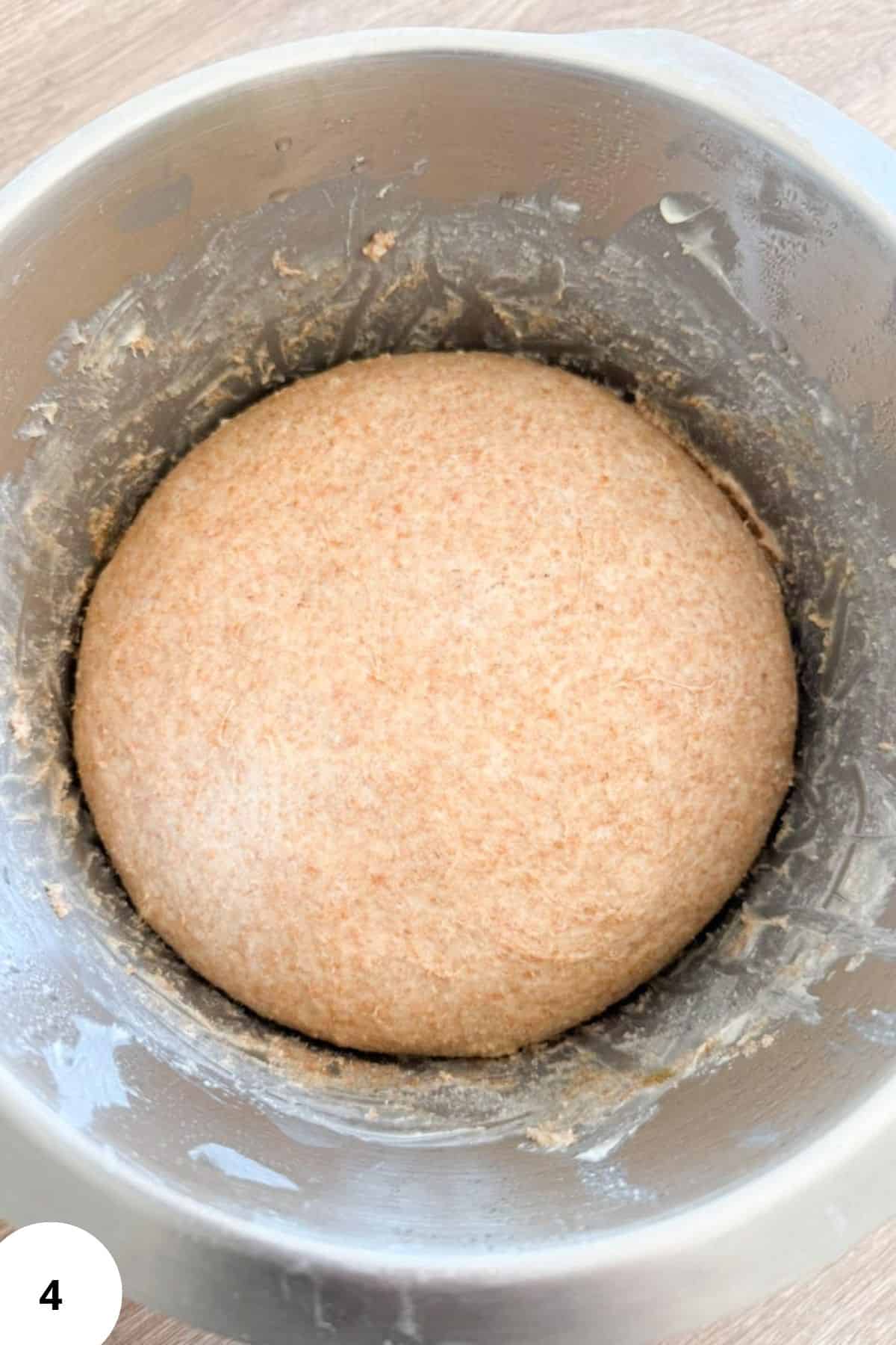 Freshly milled flour in bread dough.