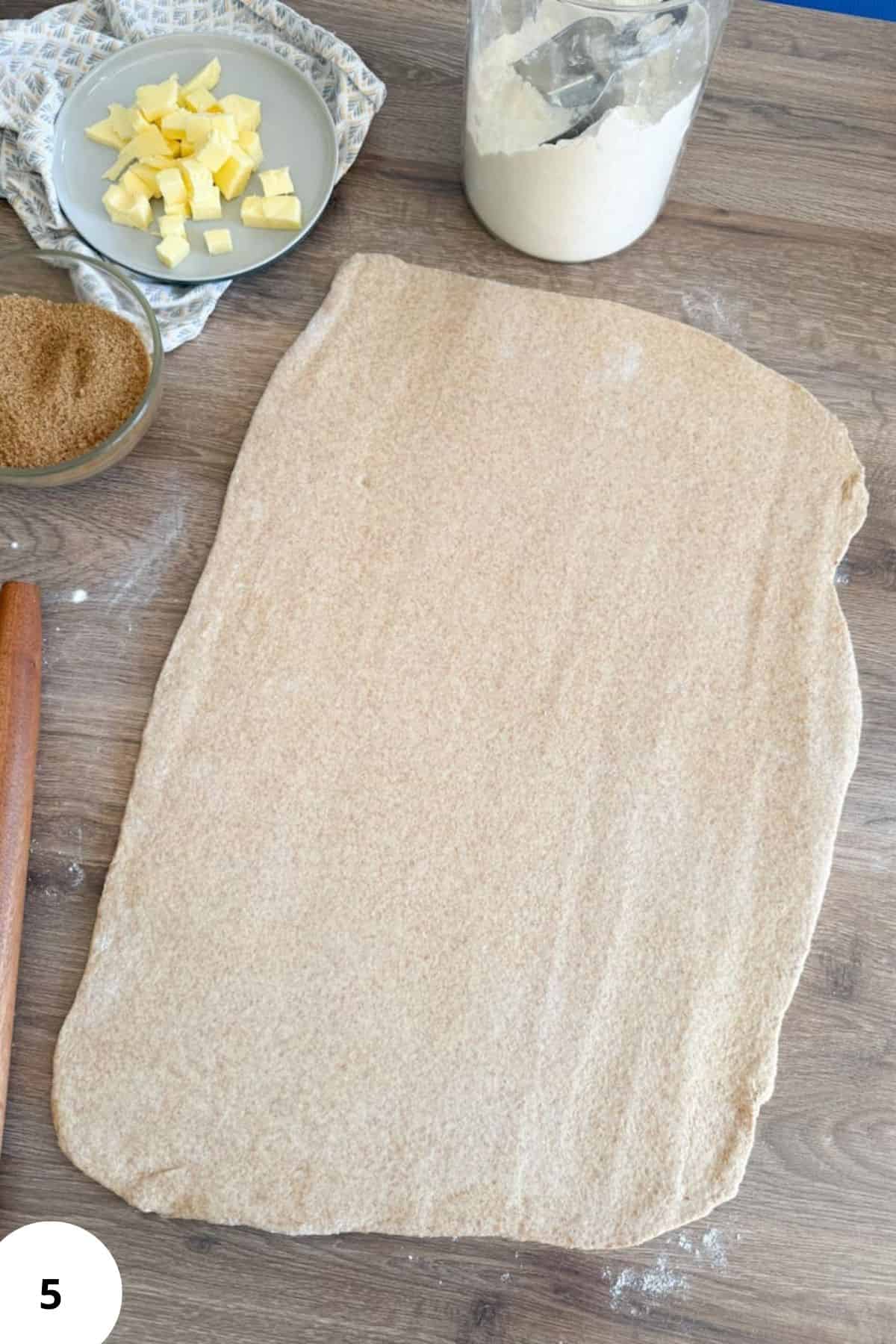 Delicious bread dough made with fresh ingredients for baking.