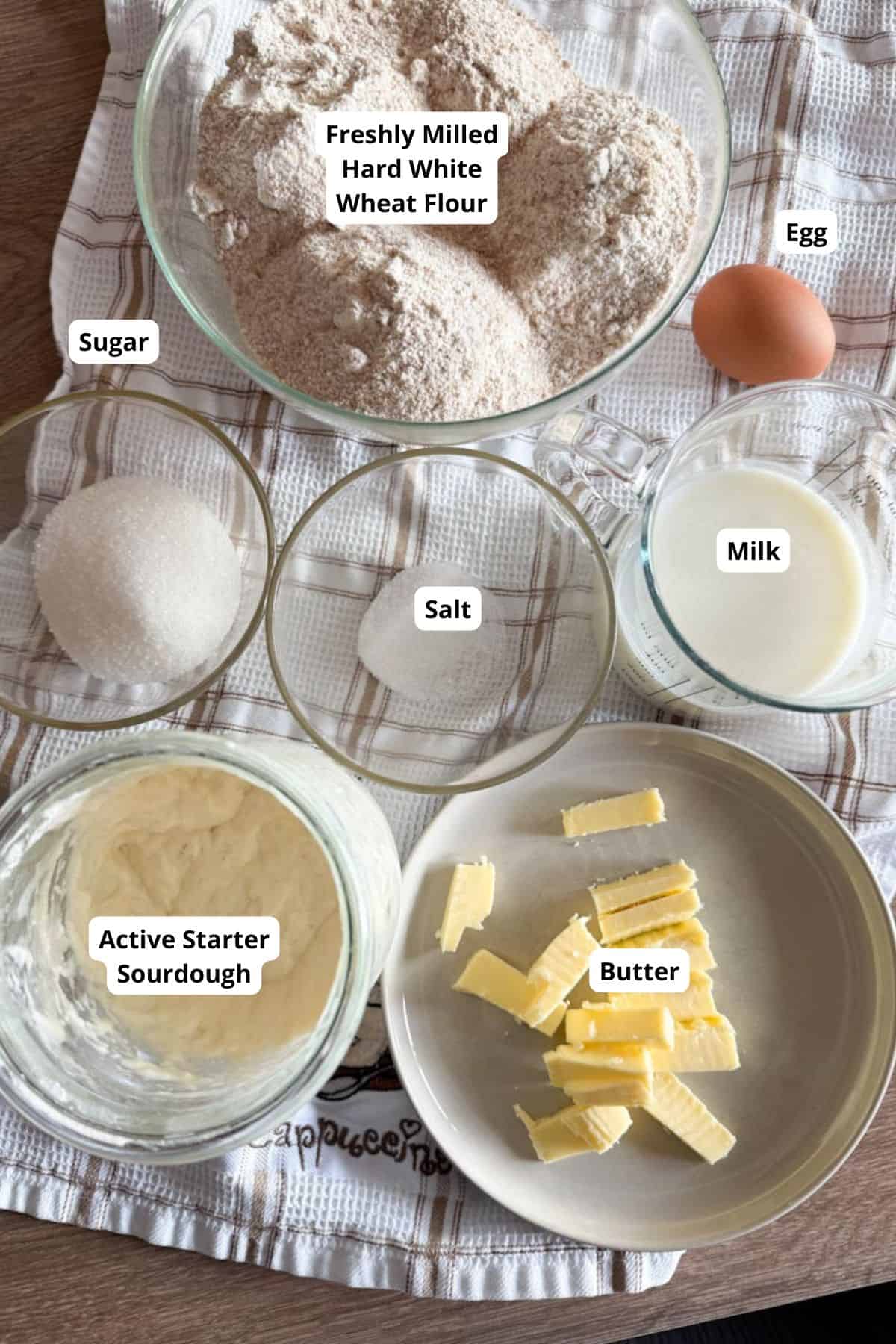 Freshly milled whole wheat flour for baking recipes.