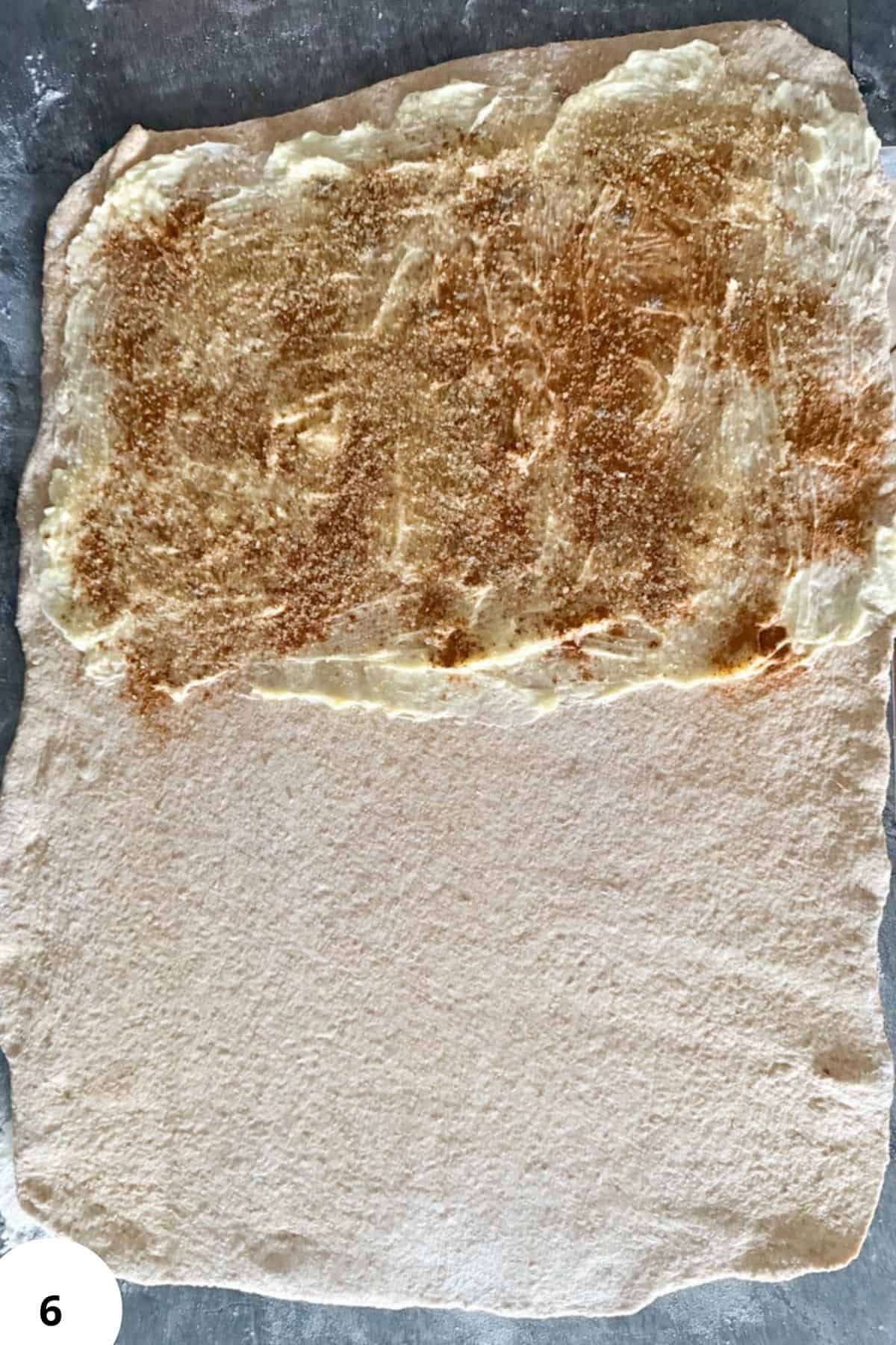 Healthy homemade cinnamon roll filling made with fresh milled flour for delicious baked treats.