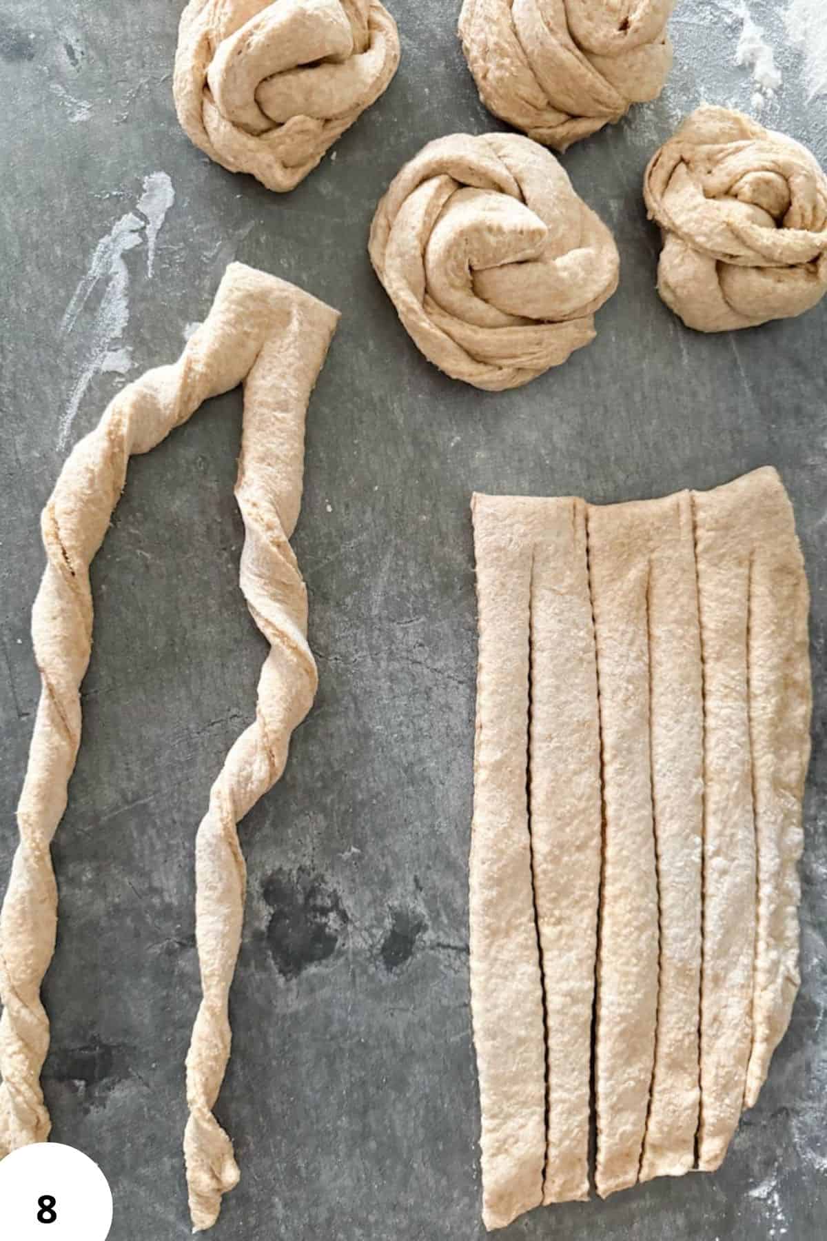 Delicious homemade pasta and bread dough prepared with fresh milled grains. Perfect for baking and cooking recipes.