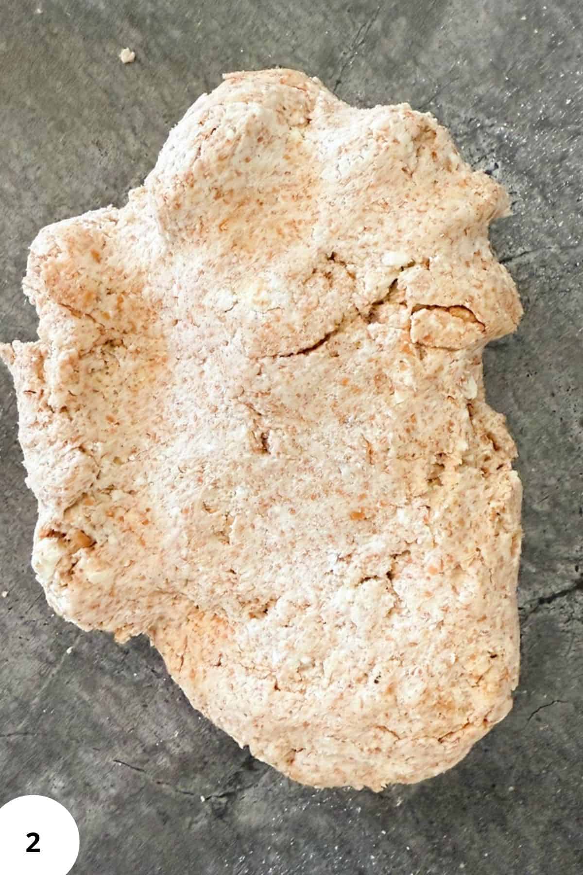 Fresh milled flour dough, whole grain, homemade baking, healthy cooking, nutritious ingredients.