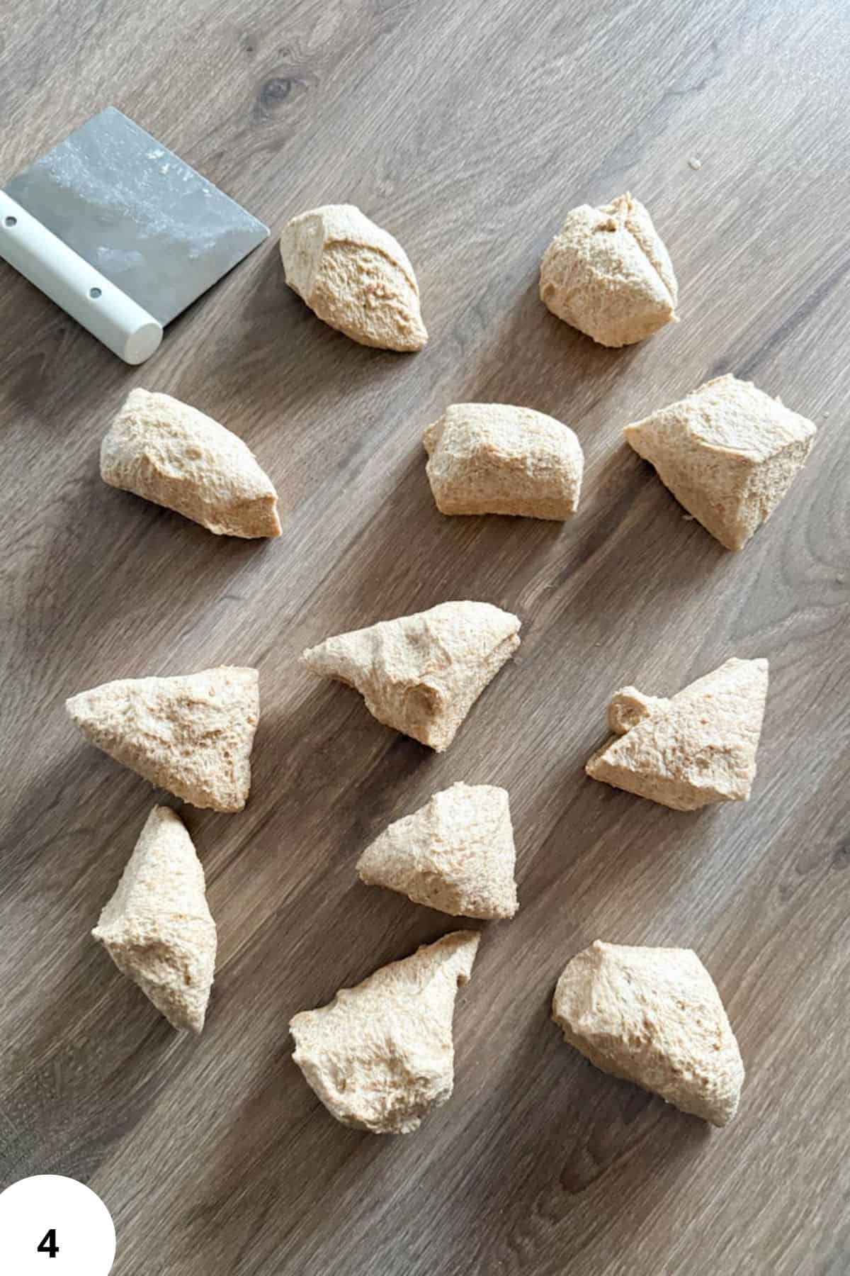 Fresh milled flour in dough preparation for homemade bread or baking.