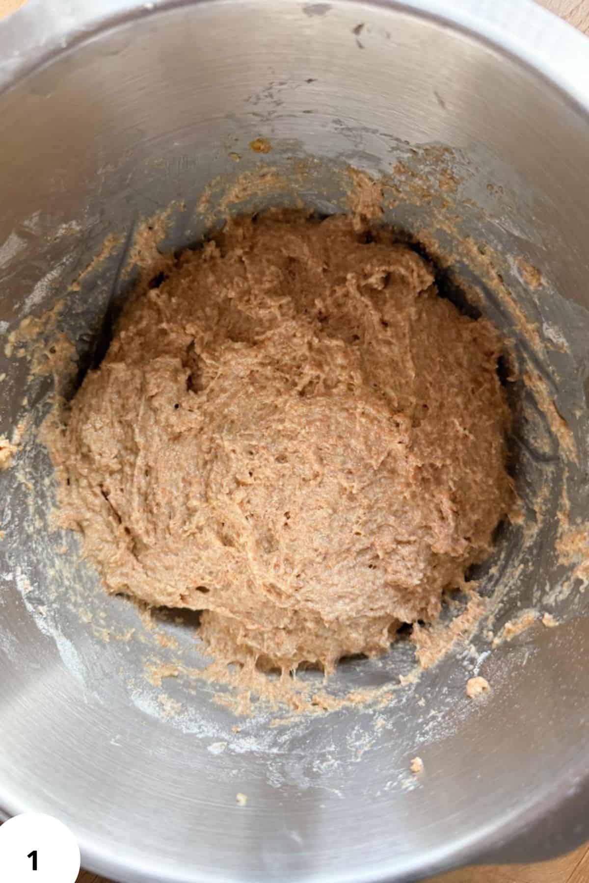 Natural, freshly milled wheat dough for baking.