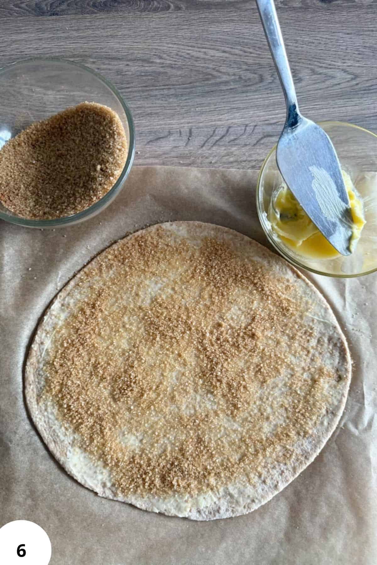 Homemade flour crust with fresh milled grains, butter, and grated spices.