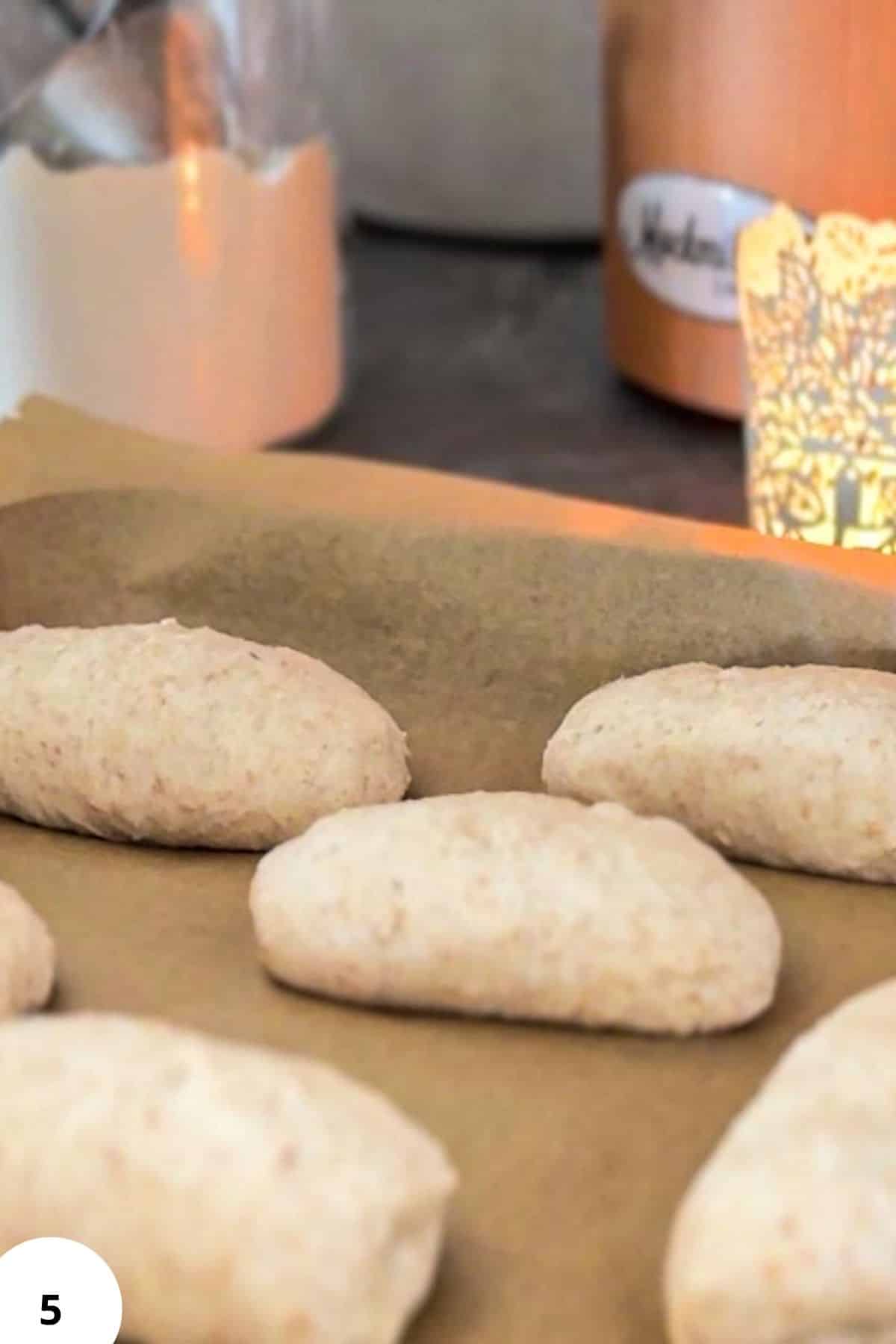 Bread Rolls with Freshly Milled Spelt for Sourdough Baking.