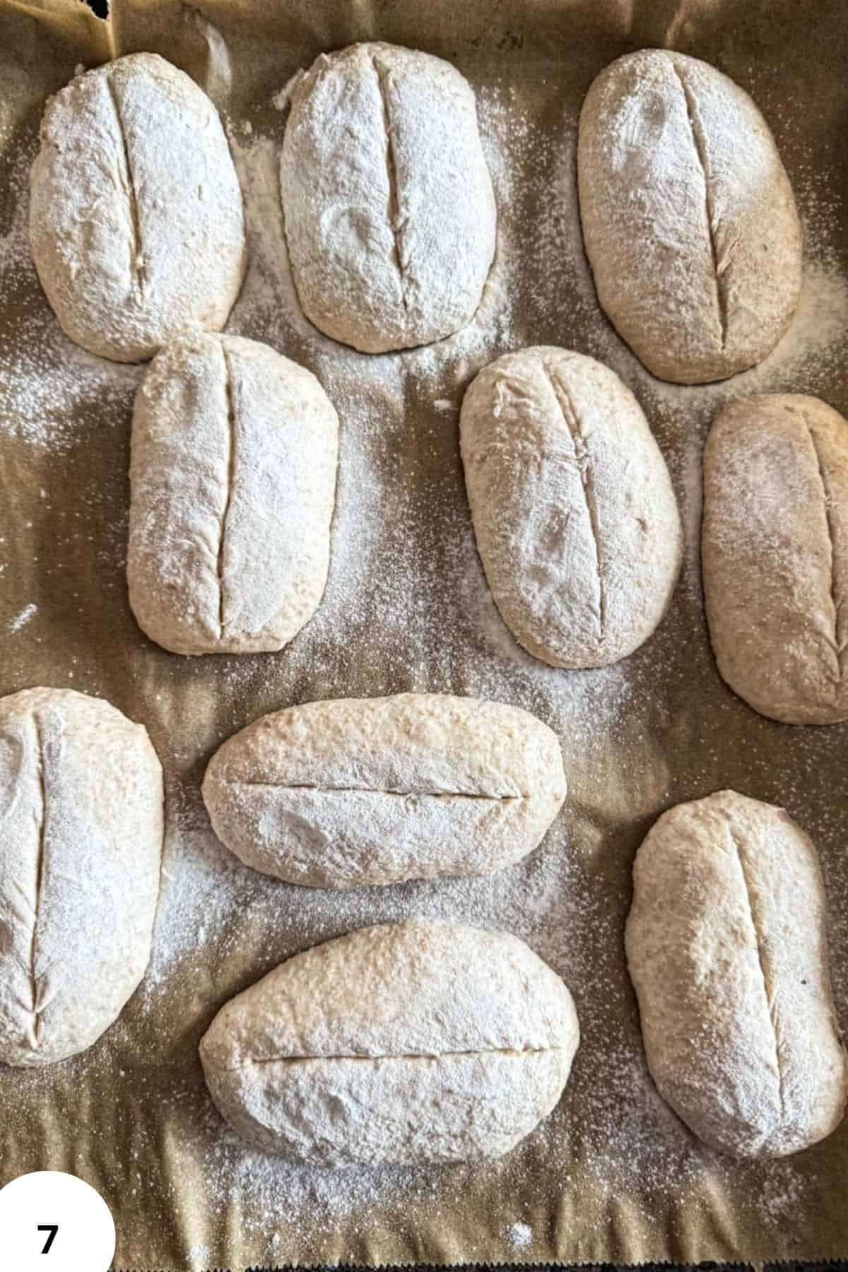 Bread Rolls with Freshly Milled Spelt for Sourdough Baking.