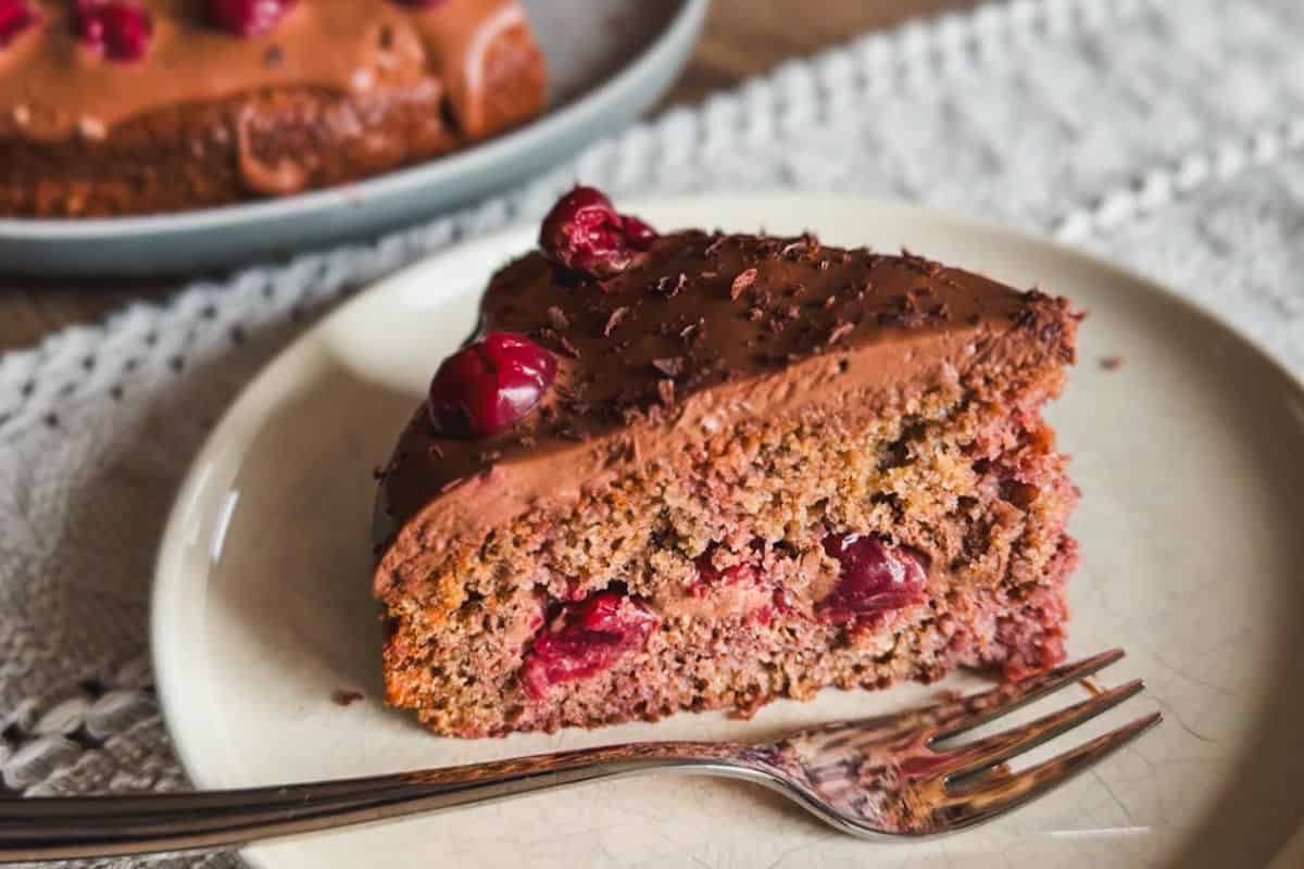Cherry Chocolate Cake with Fresh-Milled Flour.