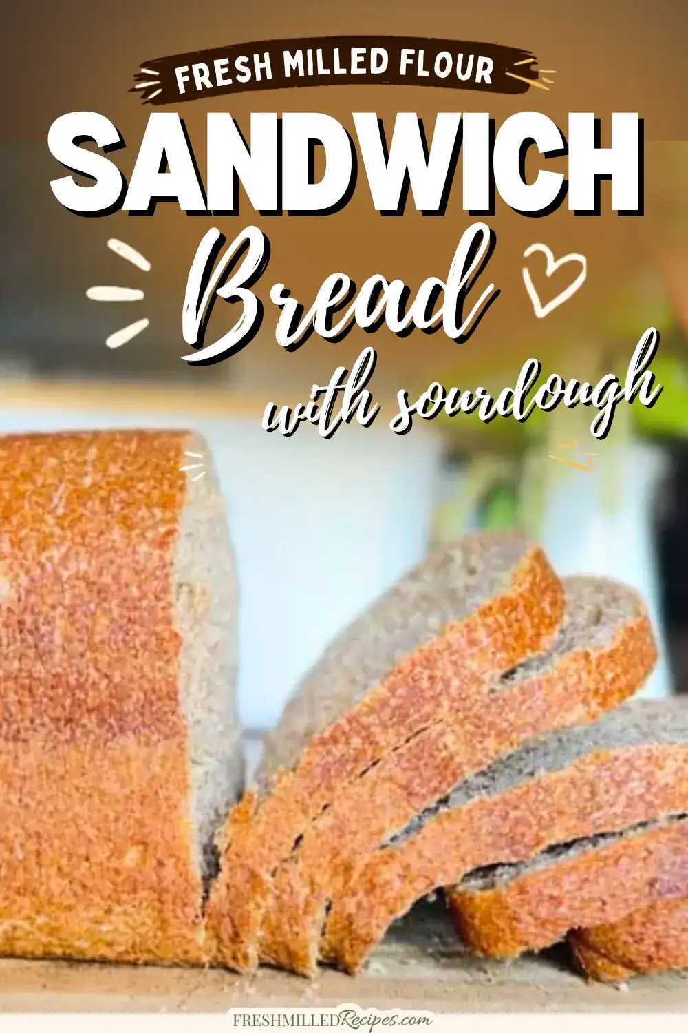 sourdough sandwich bead with fresh milled flour