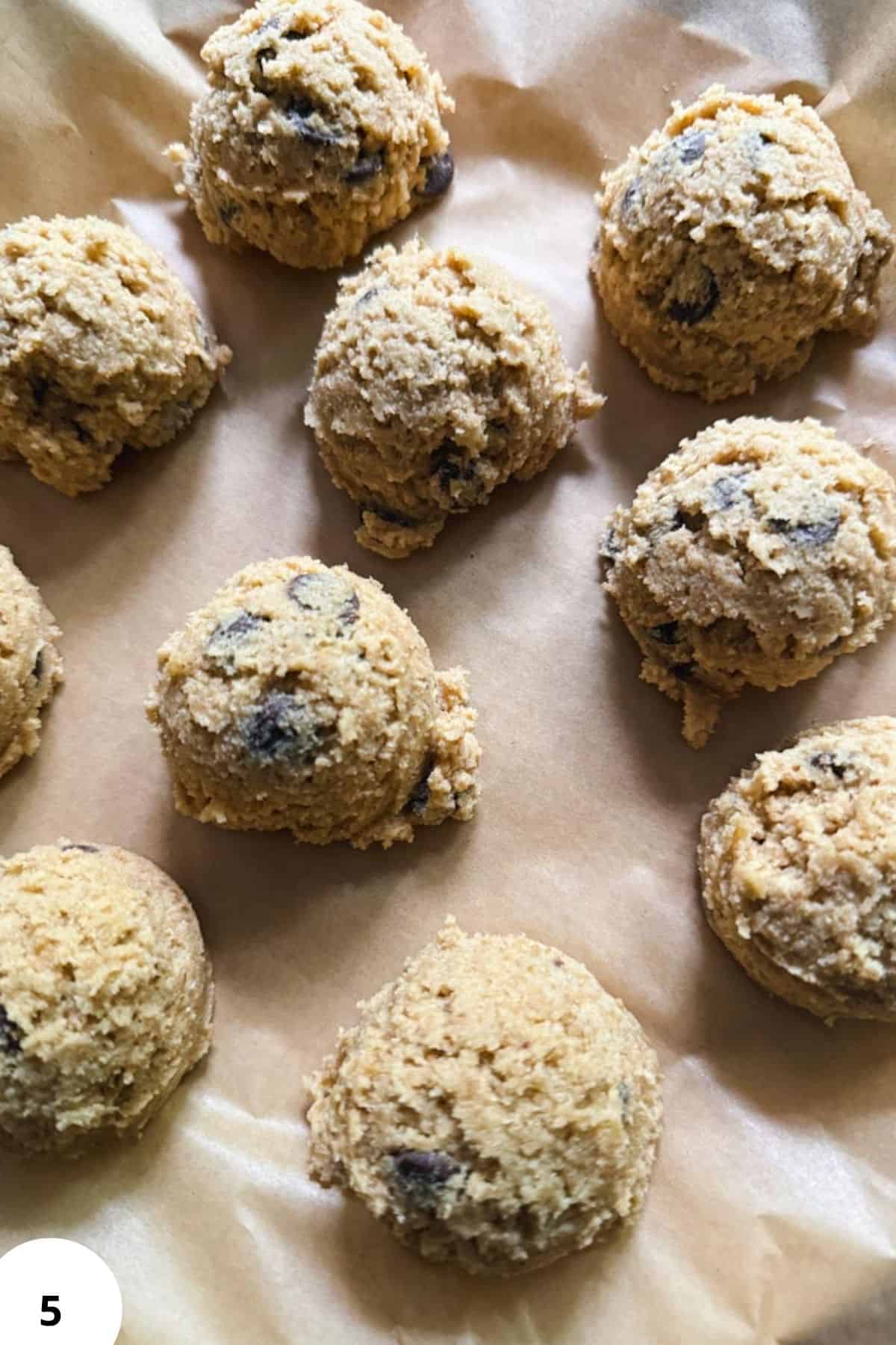 Peanut butter chocolate chip cookies made with fresh milled flour and natural ingredients. Perfect f.