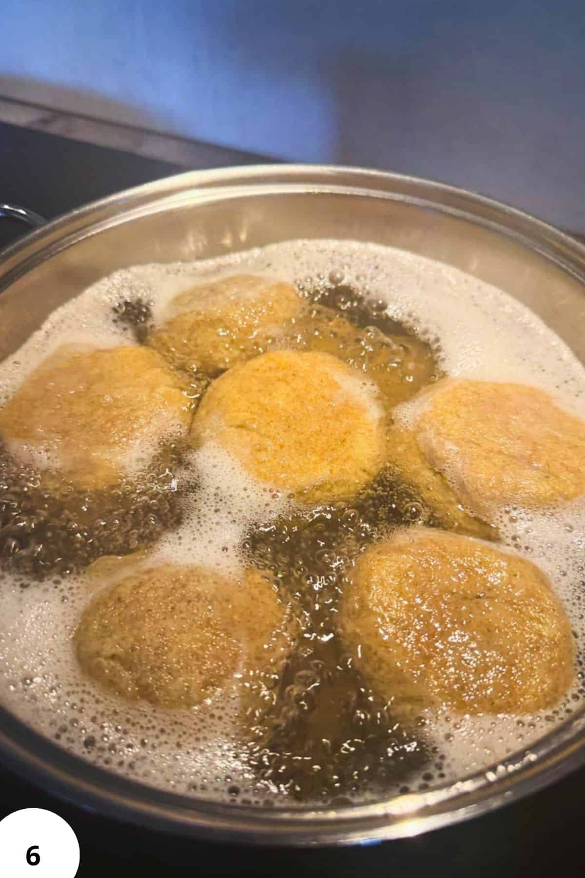 Freshly milled ingredients frying in hot oil for healthy recipes.