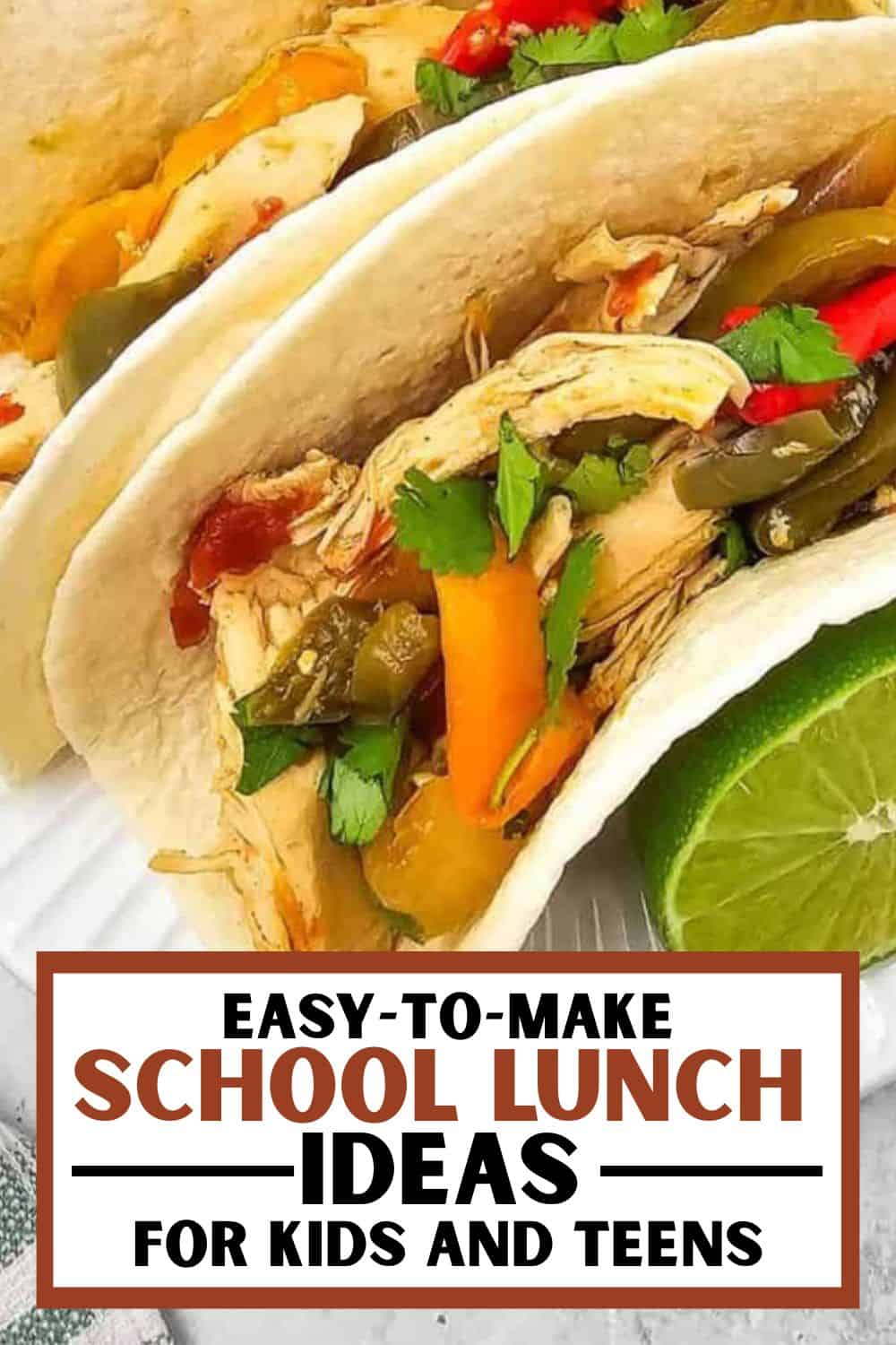 Easy-to-make school lunch ideas with fresh milled ingredients for kids and teens.