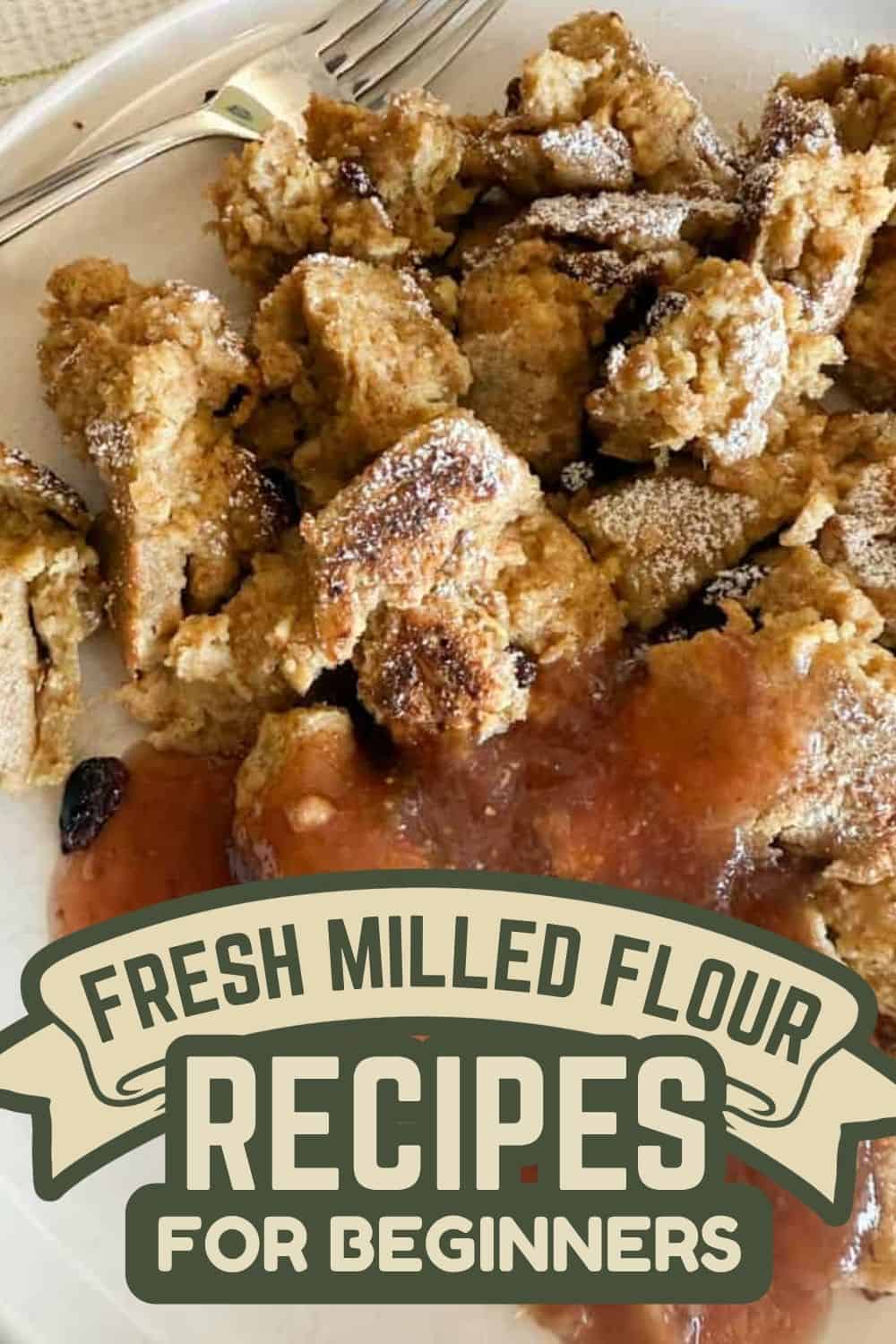 Crispy fried chicken pieces with fresh milled flour coating.