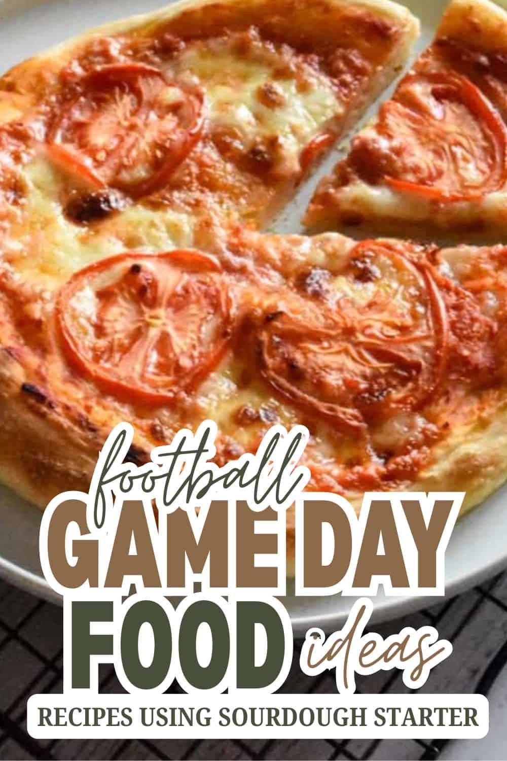Close-up of homemade pizza with tomatoes and cheese for game day.