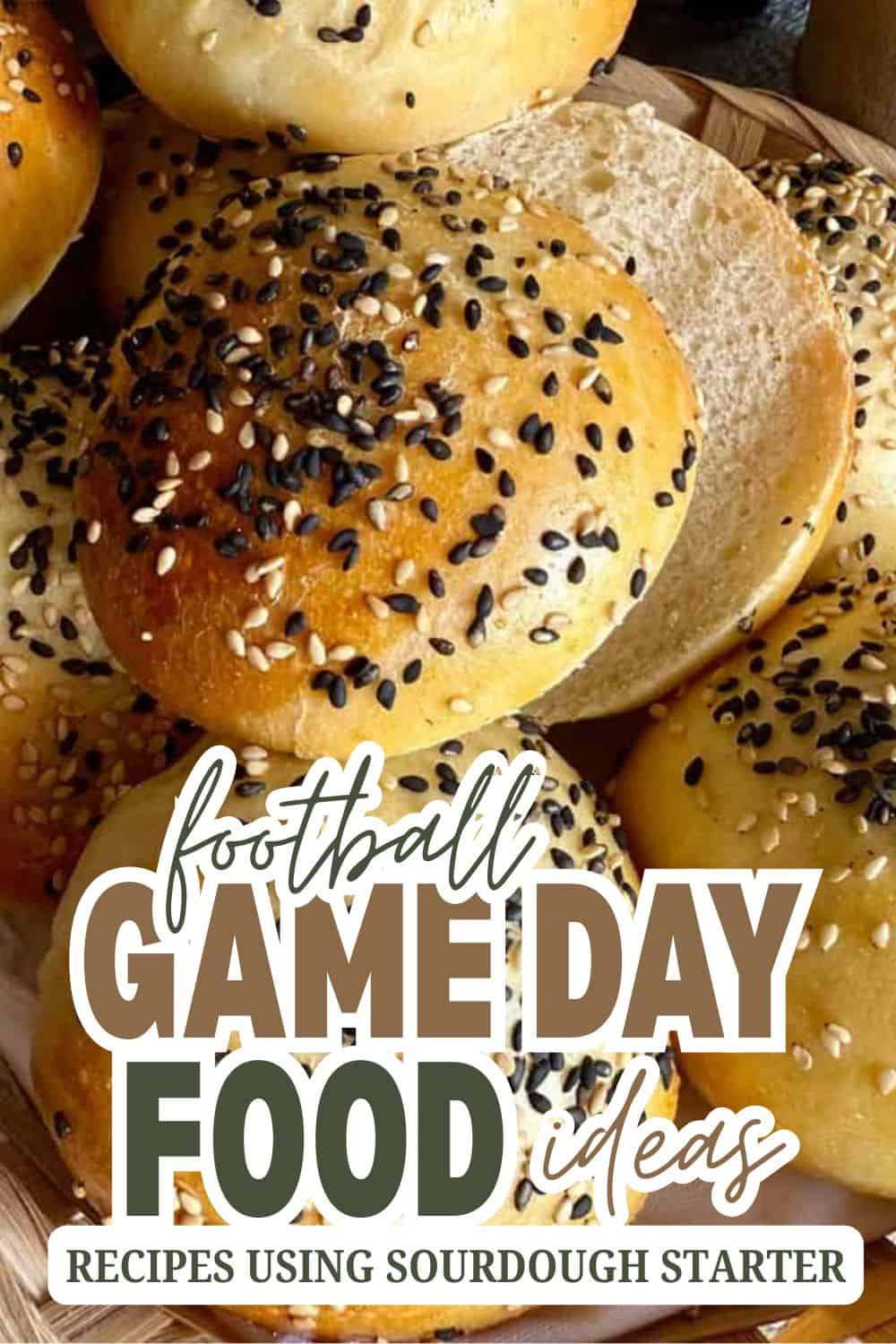 Fresh baked bagels with sesame and poppy seeds for game day recipes.