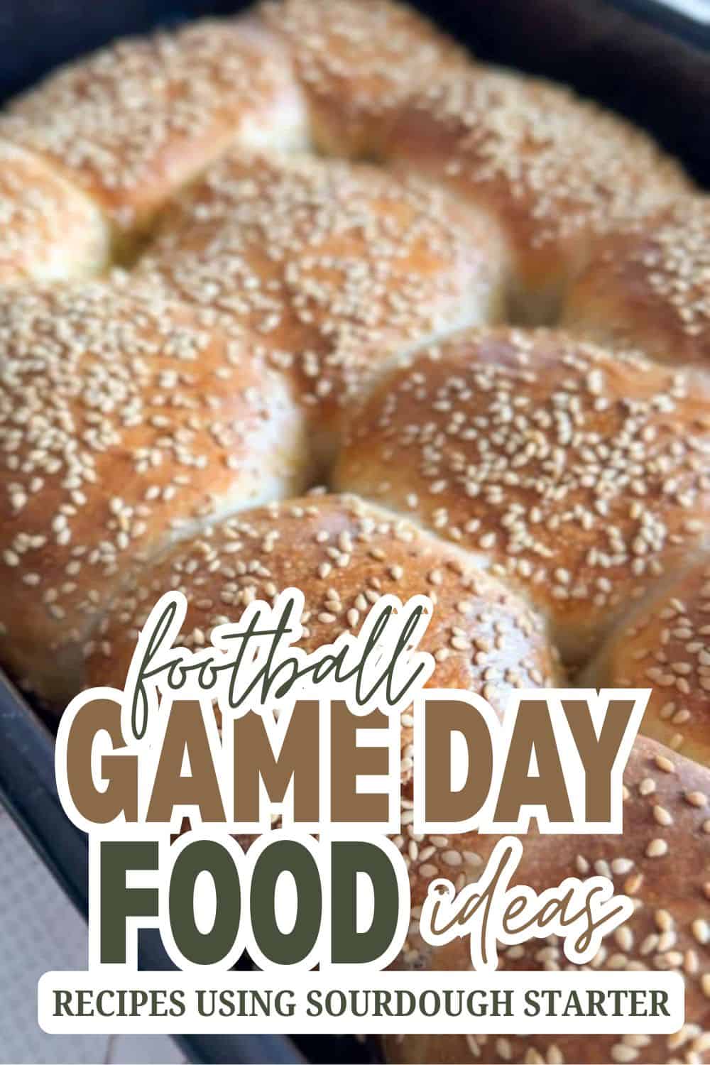 Freshly baked sourdough bread with sesame seeds on top, perfect for game day snacks.
